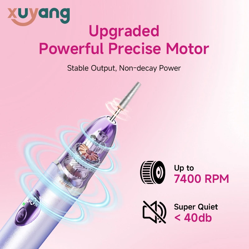 Portable Wireless Nail Set 6-in-1 Electric Nail File Machine for Home Use And Nail Salons