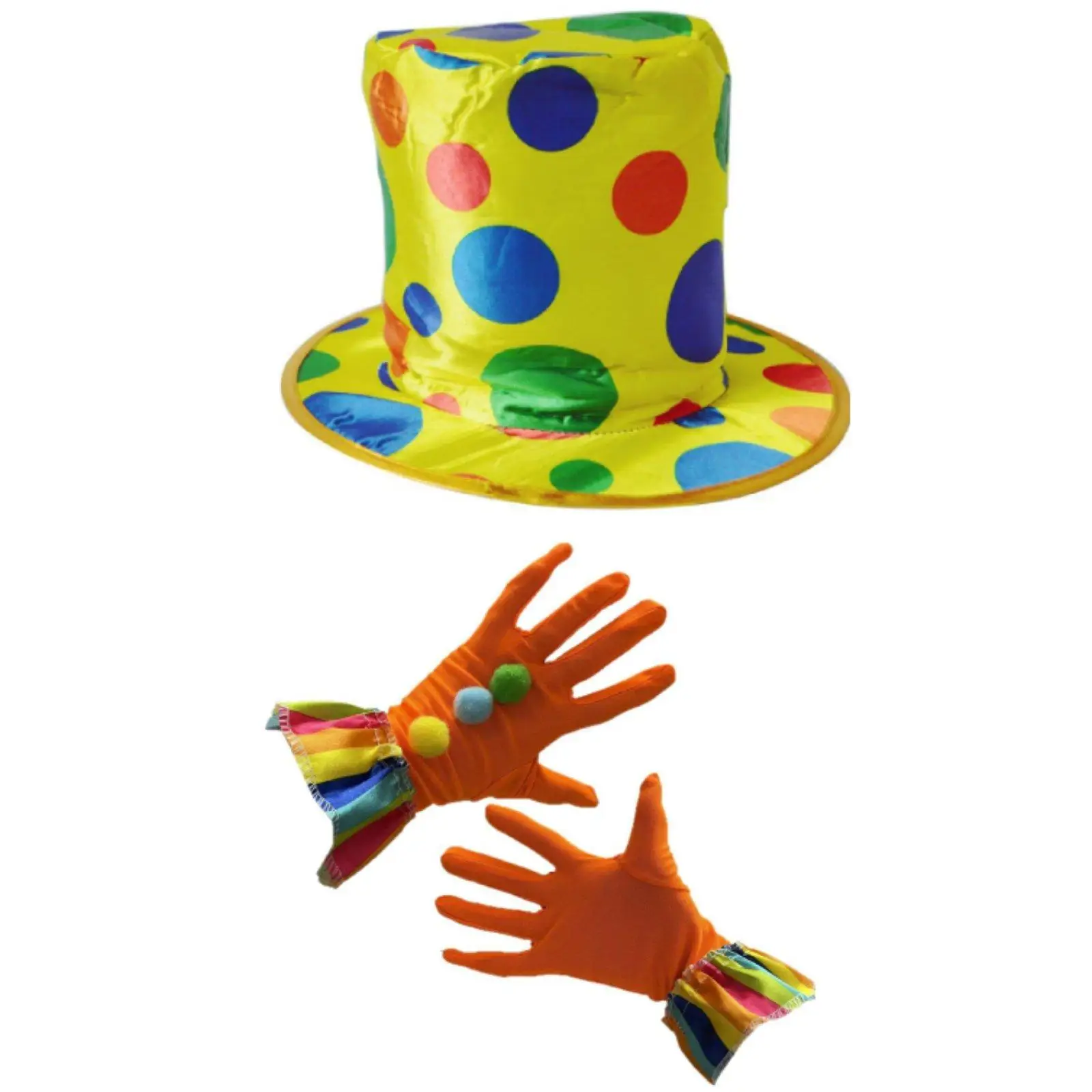 Clown-Style High Hat Yellow Dressing Up Item Cylindrical Crown