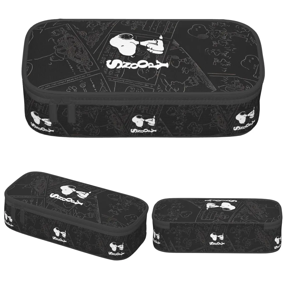 Snoopys dibujos animados lindos perros Woodstock lápiz bolsa de alta capacidad Kawaii pluma bolsa bolsas de maquillaje para mujeres hombres