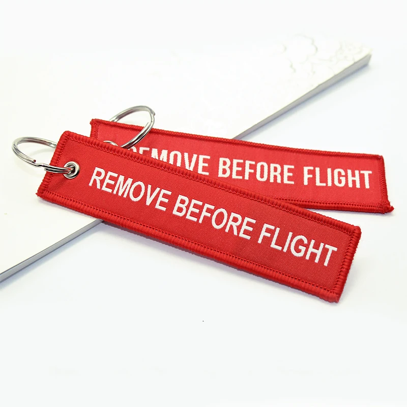 5Piece Remove Before Flight Aviation Embroidery Keychain Pendant Flight Memorial Collection