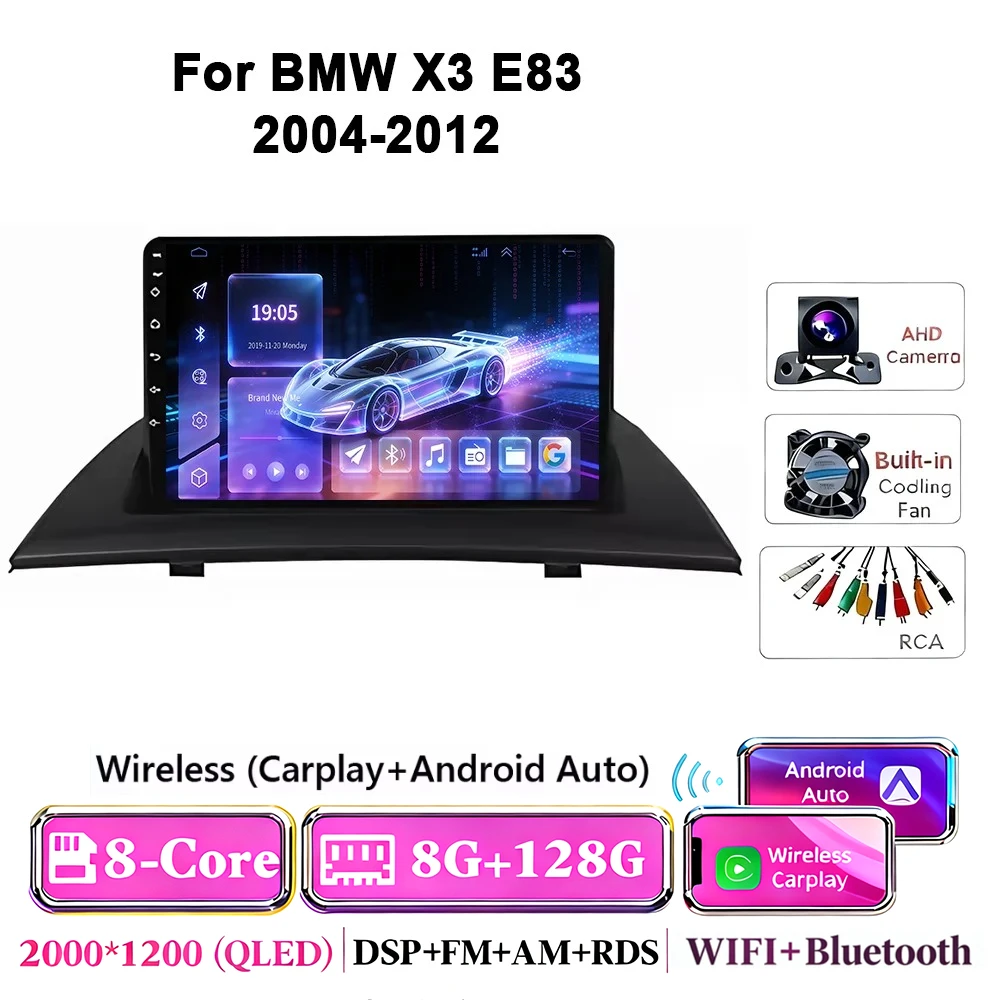 Android 17 autoradio voor BMW X3 E83 2004-2012 multimediaspeler GPS draadloze Carplay navigatiescherm monitor head unit stereo