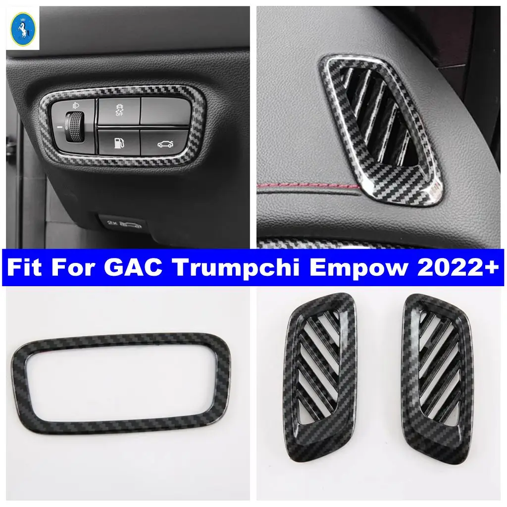 ABS Auto Head Lights Switch Button / Dashboard Air AC Outlet Vent Frame Cover Trim Accessories For GAC Trumpchi Empow 2022 2023