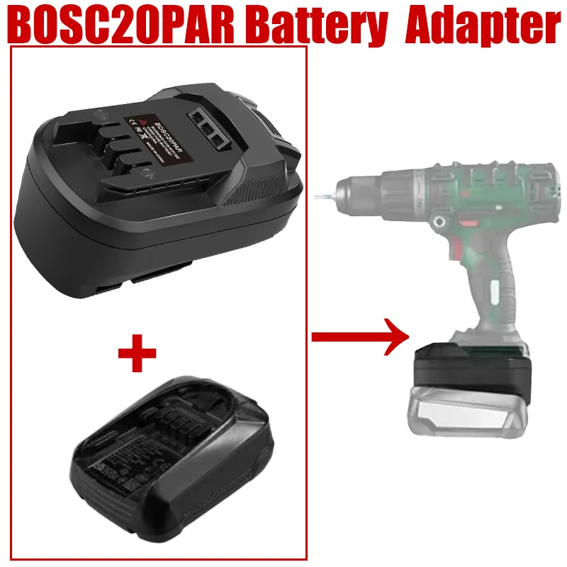 

Преобразователь адаптера батареи BOSC20PAR для литиевой батареи Bosch 18 В PBA, преобразователь в электроинструменты с литиевой батареей Parkside 20 В