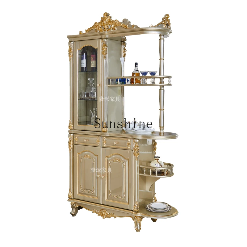 

European solid wood entry partition living room luxury entrance entrance entrance integrated double-sided screen cabinet