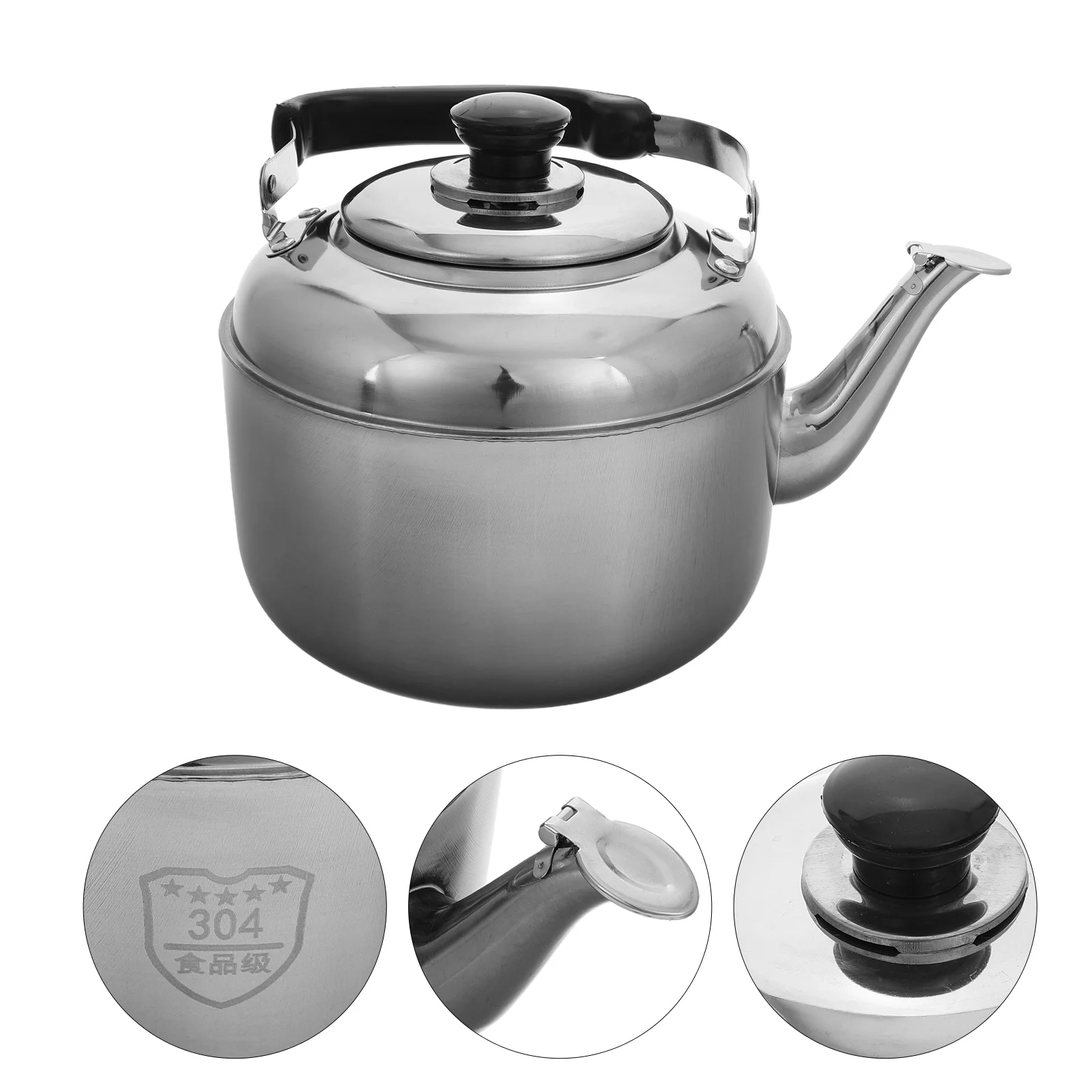 

Stainless Steel Kettle Water Pot Whistling Loose Leaves Boiling Portable Teakettle Metal Home