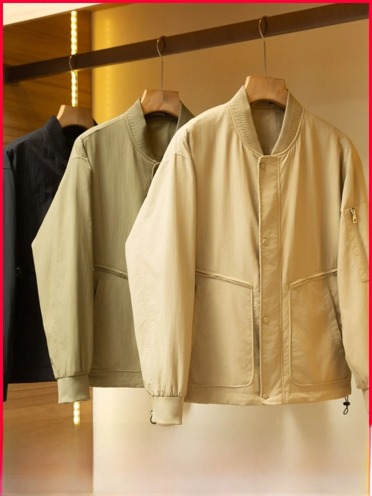 

Классический американский повседневный MA ветрозащитный водостойкий осенний мужской универсальный бейсбольный воротник джет верхняя одежда украшение на молнии