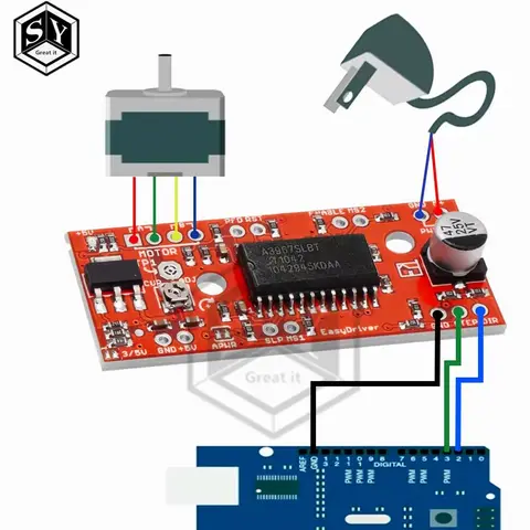 1PCS A3967 EasyDriver Driver del motore passo-passo V44 per scheda di sviluppo Arduino stampante 3D modulo A3967