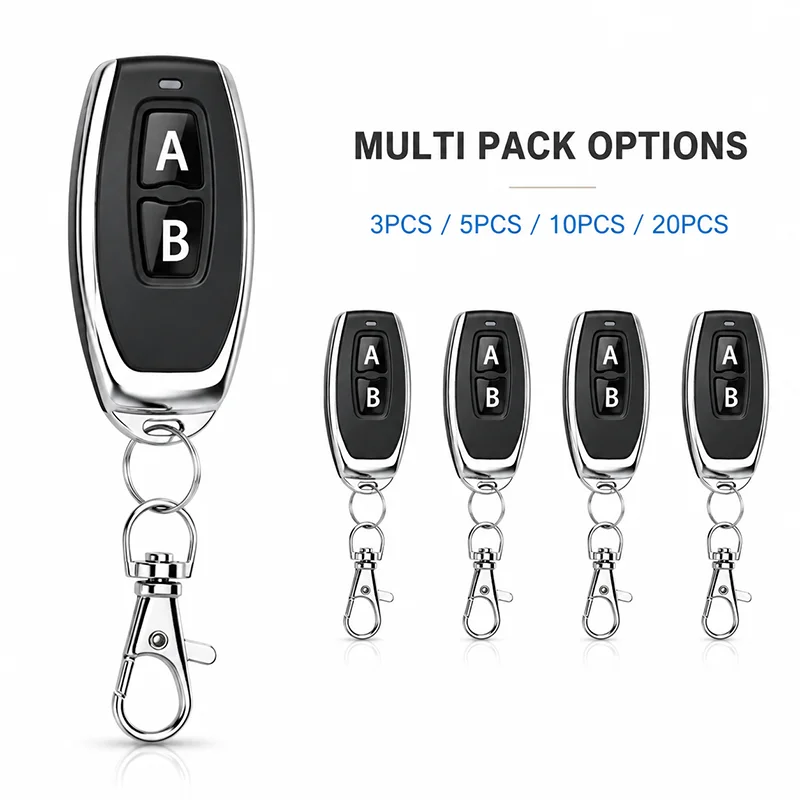 1-20PCS 433MHz Learning Code Remote Control, RF Transmitter for Garage Door & Gate Opener with Smart Home Compatibility