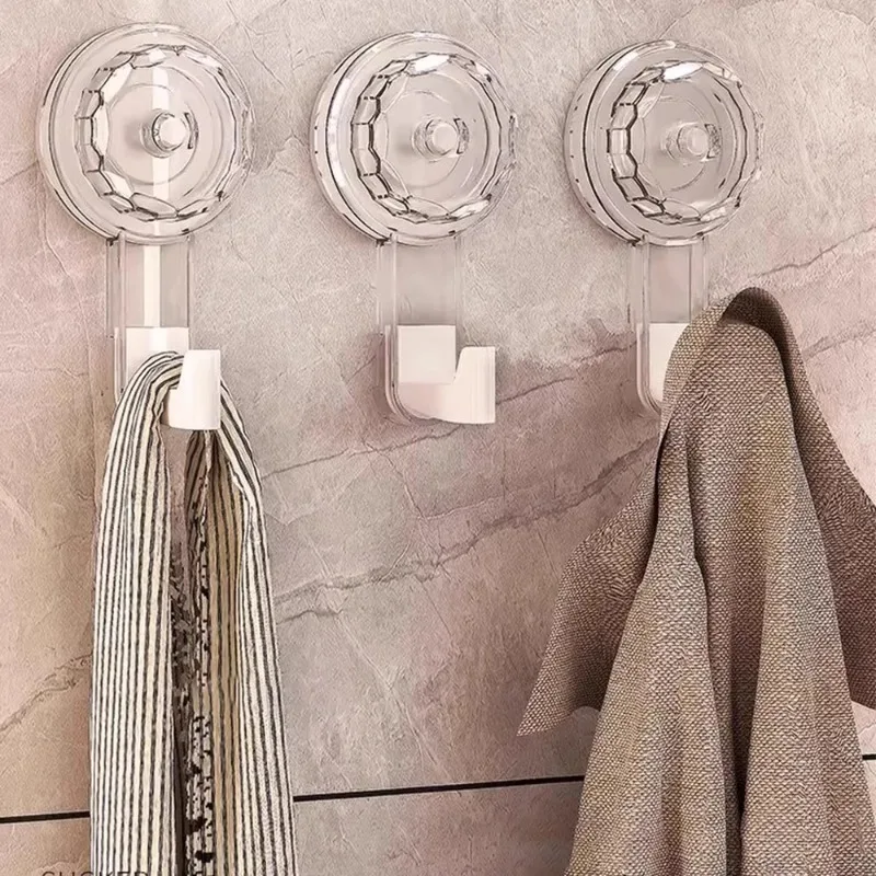 Nail-free Powerful Suction Cup Hooks Vacuum Reusable Storage Hook Heavy Duty Bathroom Kitchen Hanger Traceless Clothes Wall Hook