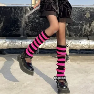Y2k goth lolita süße Mädchen Mesh gestreifte Beinheizungen JK Gothic Uniform Frauen Leggings Kniekniefäuste heißer Knöchel 10 Hauptverkaufsmädchen offen - №4