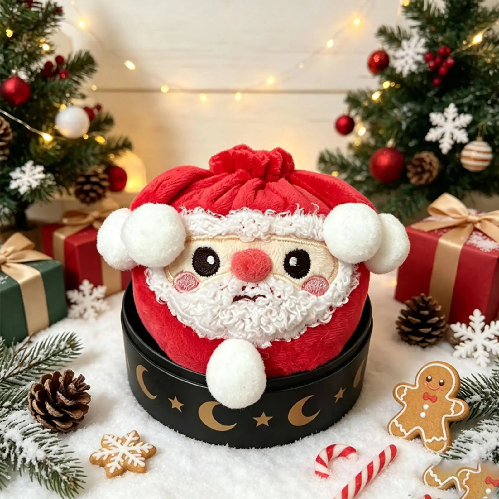 Dumpling Plush Toys Cute Christmas Slow Rise Squeeze Holiday Stuffed Stress Ball for Women Home Office Desk Shelf Mantel Party