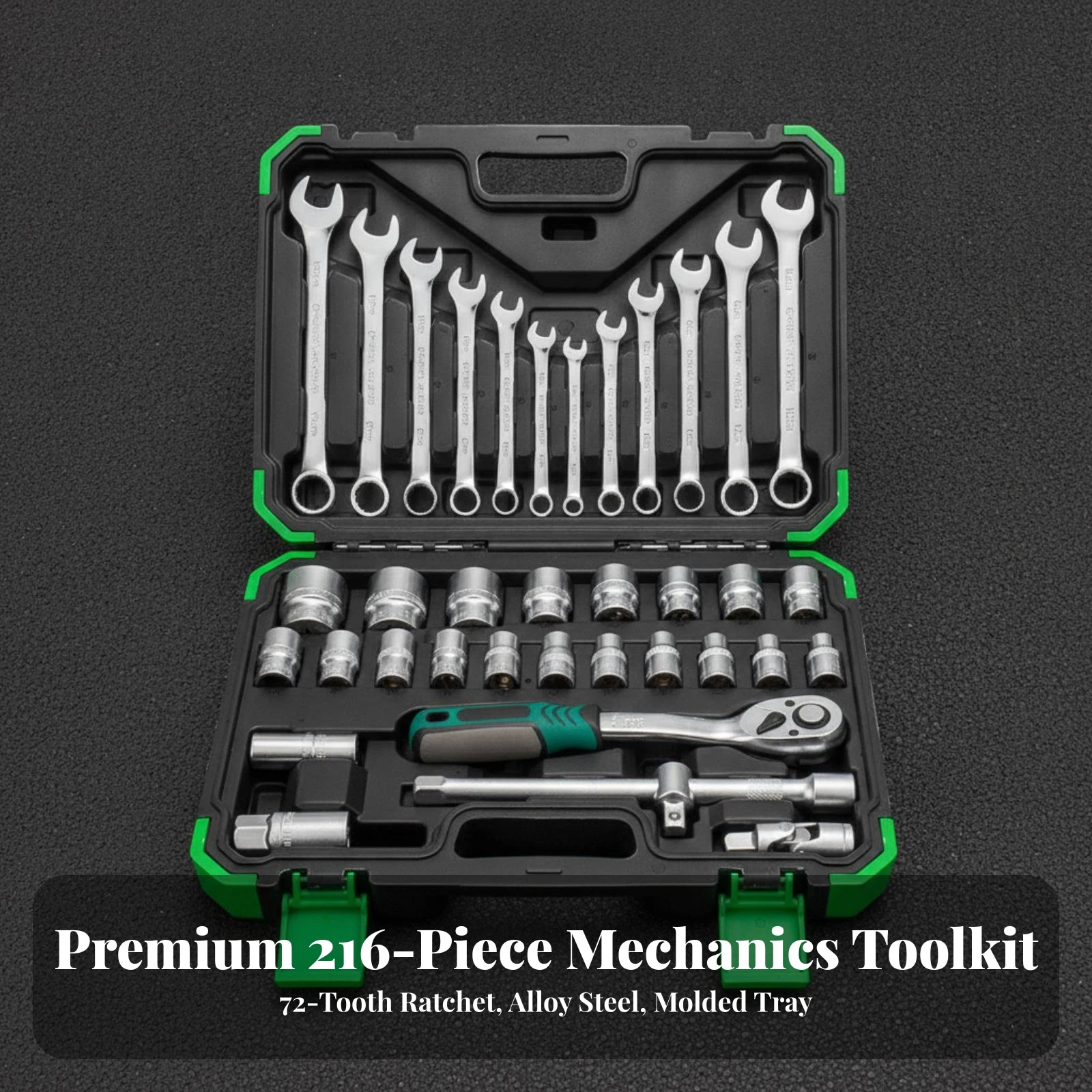 Socket and Wrench Tool Kit Complete Socket Wrench Tool Set with Storage Case Tools Comprehensive Versatile for Diyers, Garage