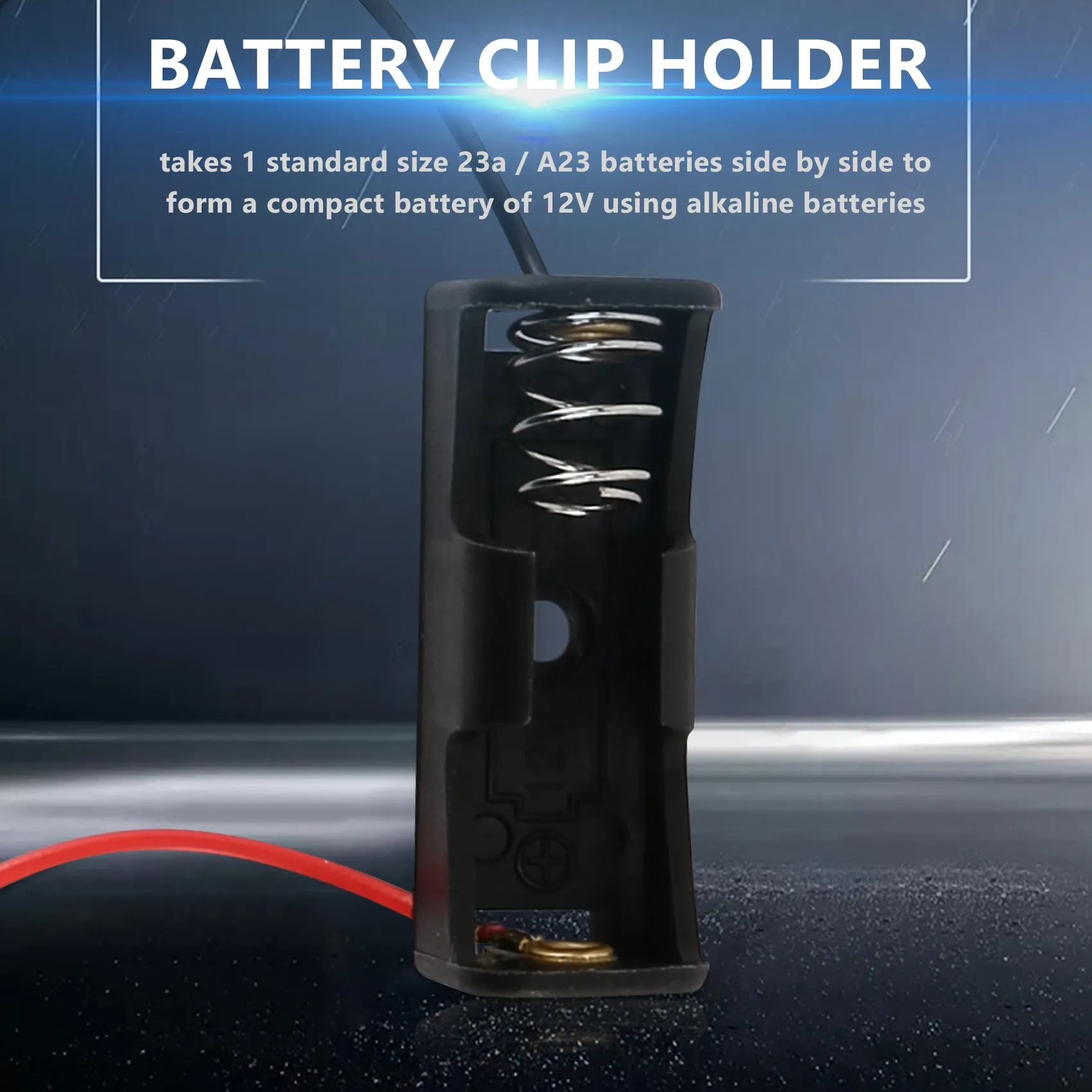 صندوق حامل مشبك أسود ، بطارية A23 ، 12 فولت ، 5 فولت