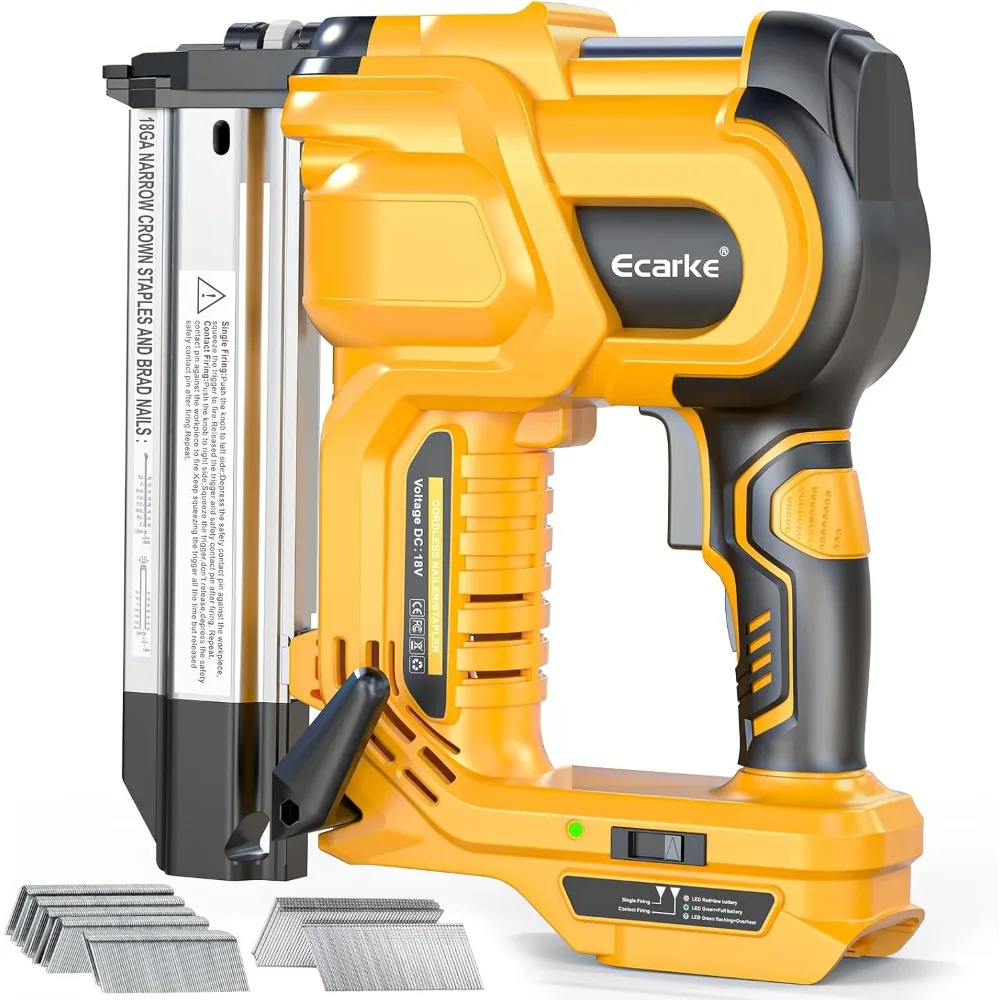 

Беспроводной электрический пистолет-степлер 18GA 2в1 для аккумулятора DeWalt 20 В, деревообработка, столярные изделия