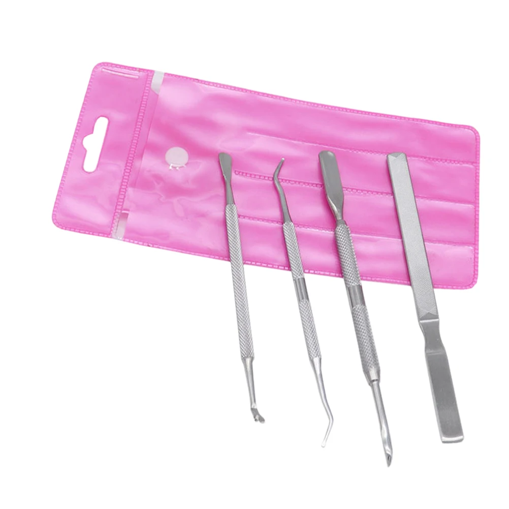 

4 pcs Nail File Manicure Diy Nail Supplies Tools Kit Home Salon Stainless Steel Anti Rust Thick Nails Supplies DIY