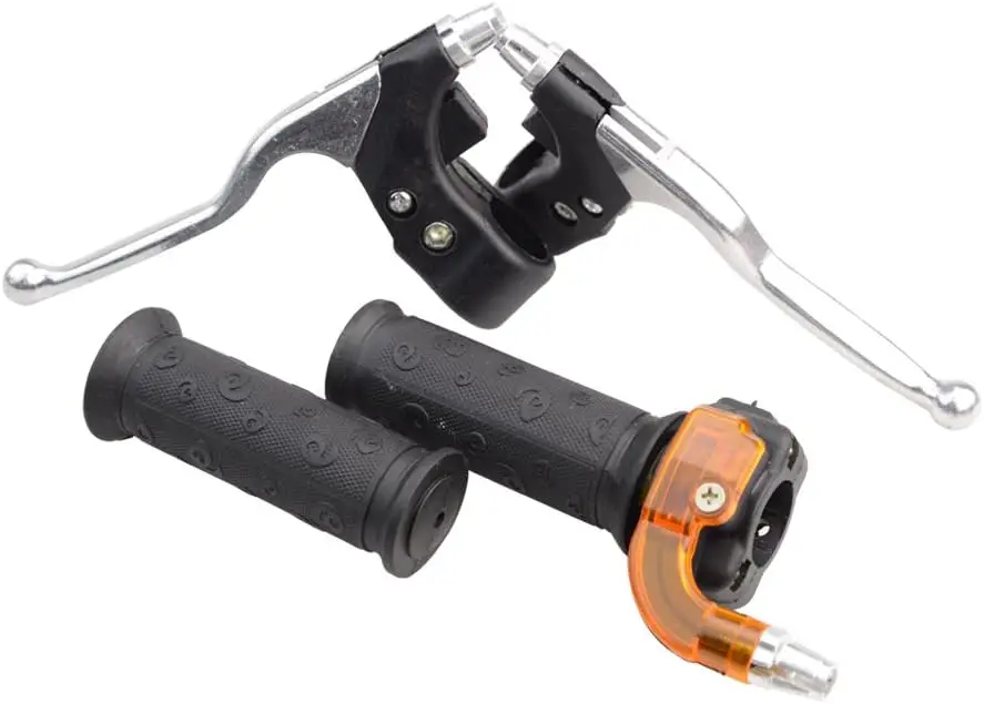 Juego de manetas de freno y puños de acelerador giratorios de 22 mm para minimotos de 47 cc y 49 cc, 2 tiempos, para motocross, pocket bikes, quads, ATVs y pit bikes