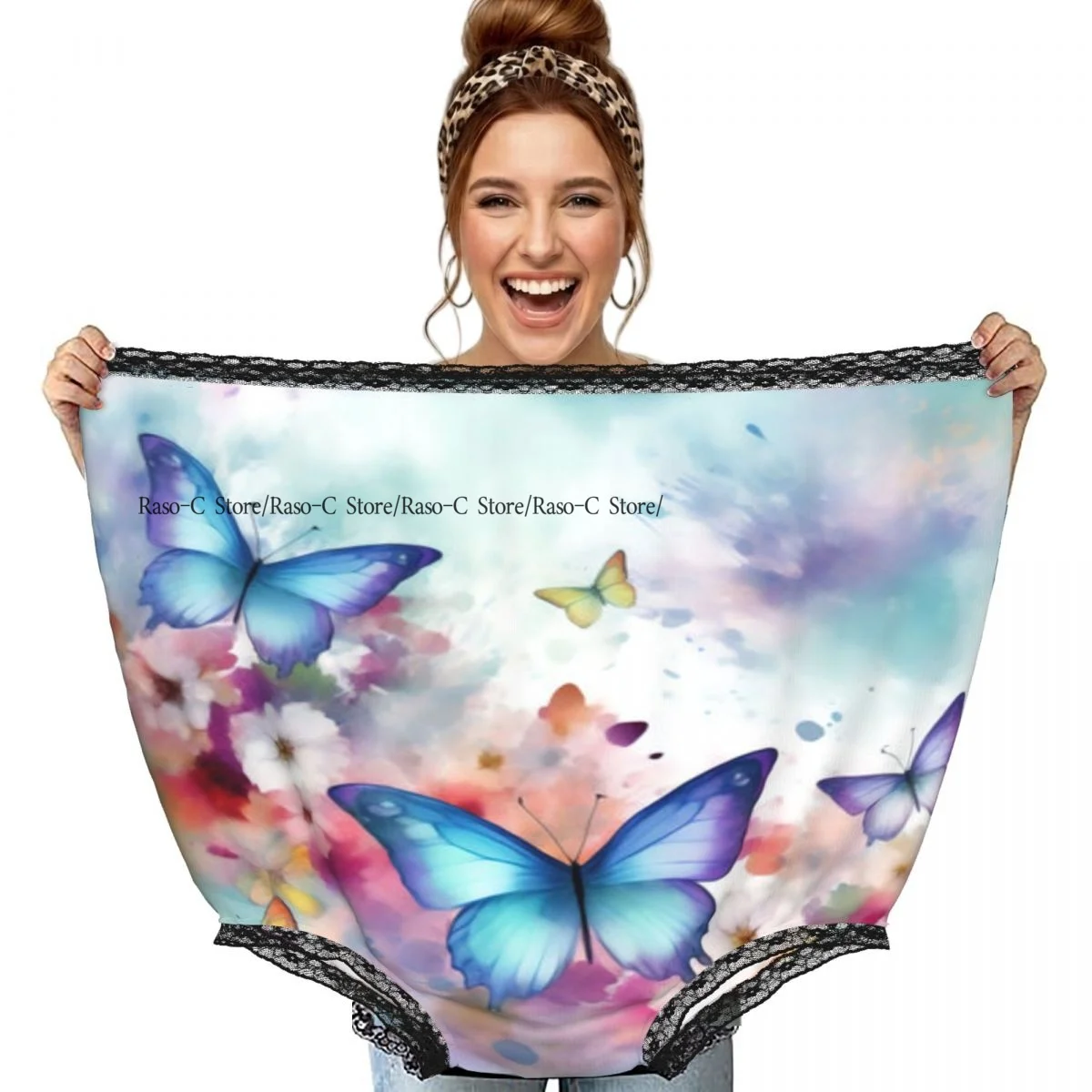 Funny Grandma Underwear Watercolor Butterflies And Flowers Whimsical Casual Prank Presents