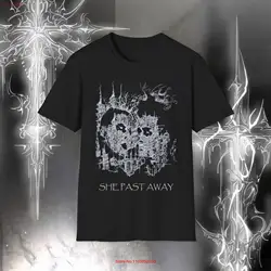 She Past Away T 셔츠 Darkwave Band 부드럽고 편안한 탑 고딕 음악 팬에게 딱 맞습니다. 독특하고 트렌디한 의류
