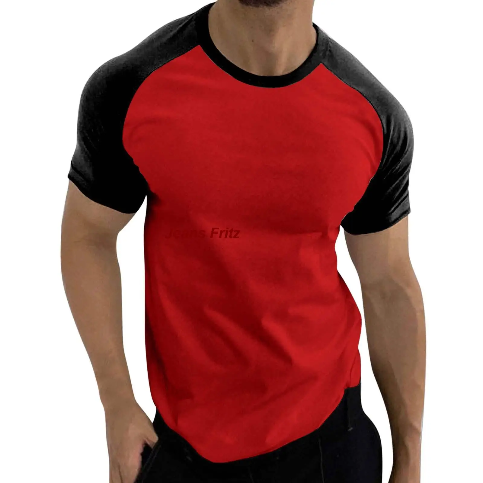 Mens Summer Casual Sports Color Block Raglan Sleeves Round Neck T Shirt Fitness Tees Tops Clothing Male Gym Hip Hop Tshirt 2023