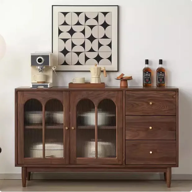 

Настраиваемый североамериканский черный орех, современный простой средневековый шкафчик для хранения в гостиной