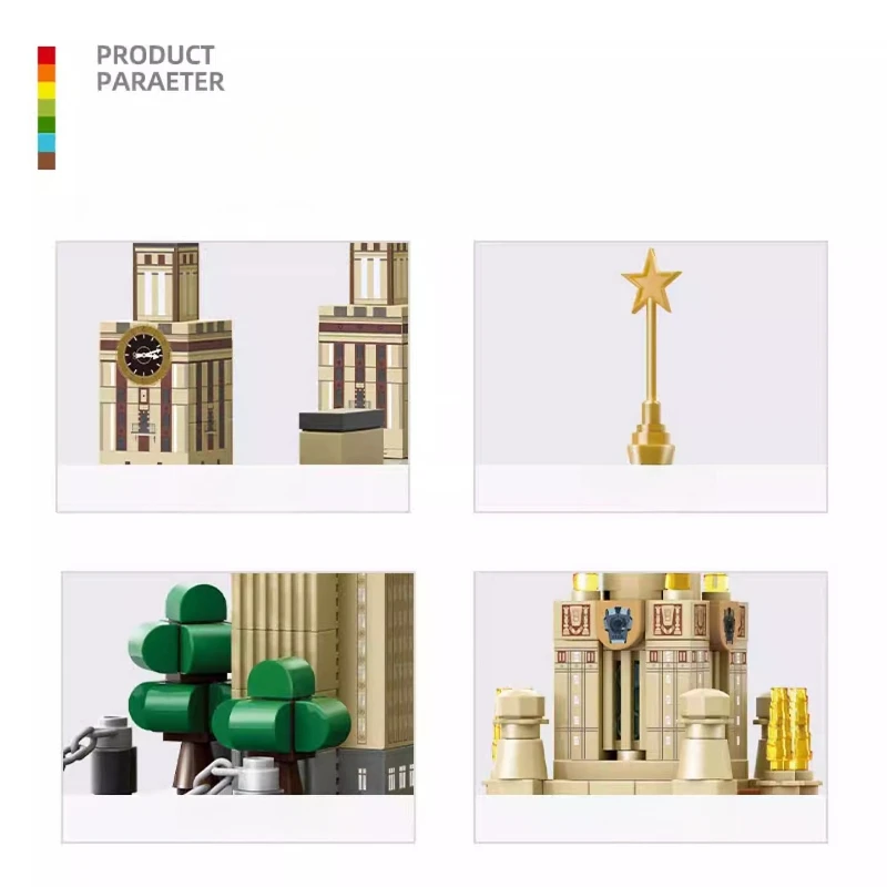 SEMBO モスクワ州立大学ビルディングブロック手組み立て式有名学校建築模型デスクトップ装飾品トレンディなおもちゃ