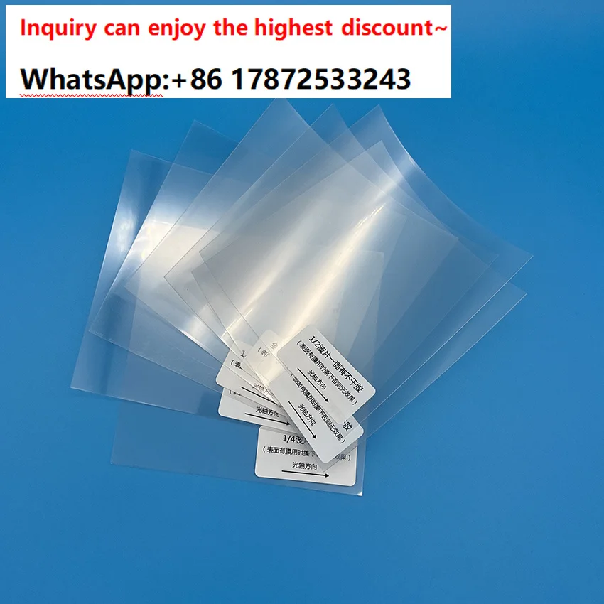 Half 1/2 Full Wave Plate 1/4 Wave Plate Wave Plate Film QWP Film Phase Retarder（10X10cm）