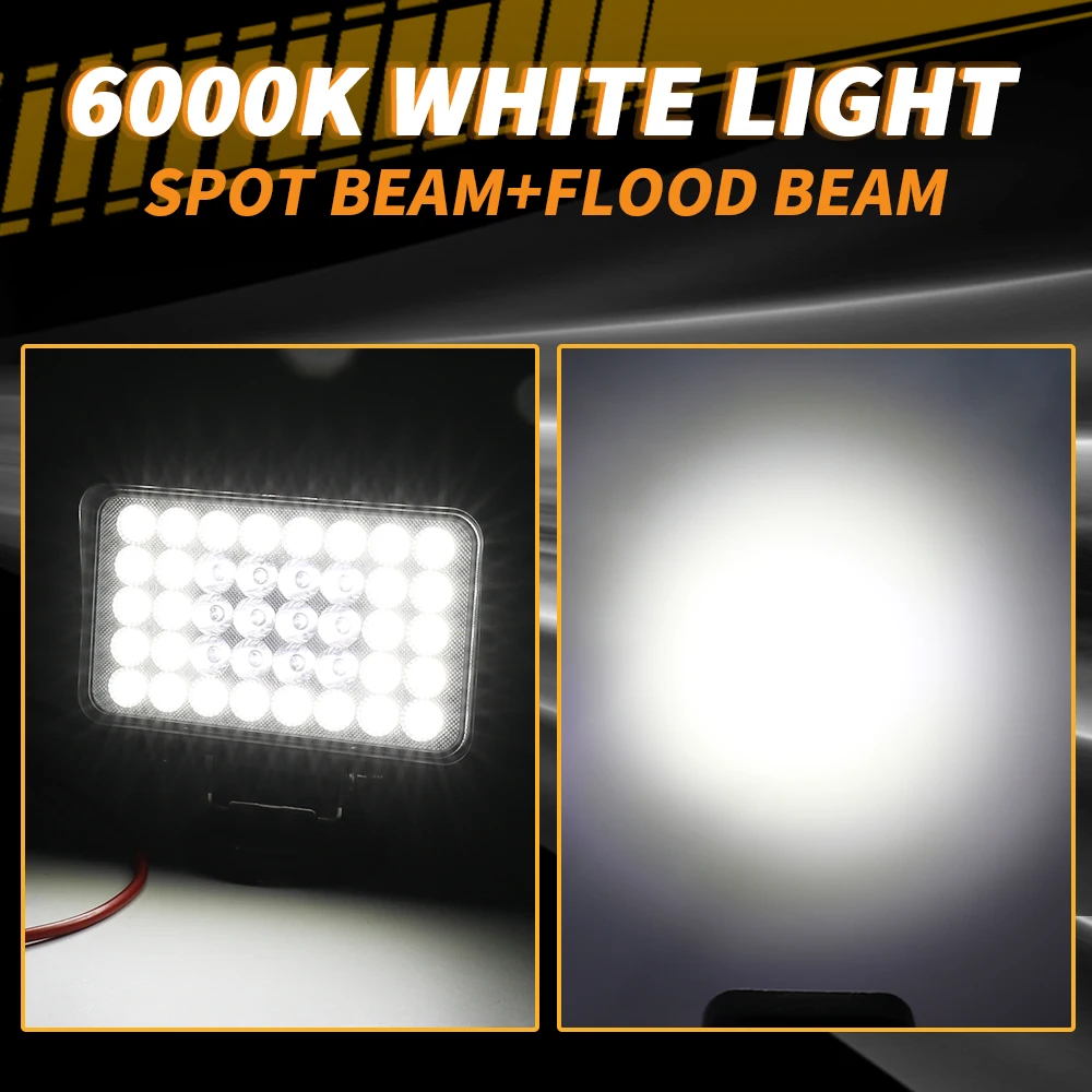 HL 6inch LED Work Light 6000K Driving Light Spot Flood Combo Beam Super Bright off-road use Lamp for Truck Car UTV SUV 12V 24V