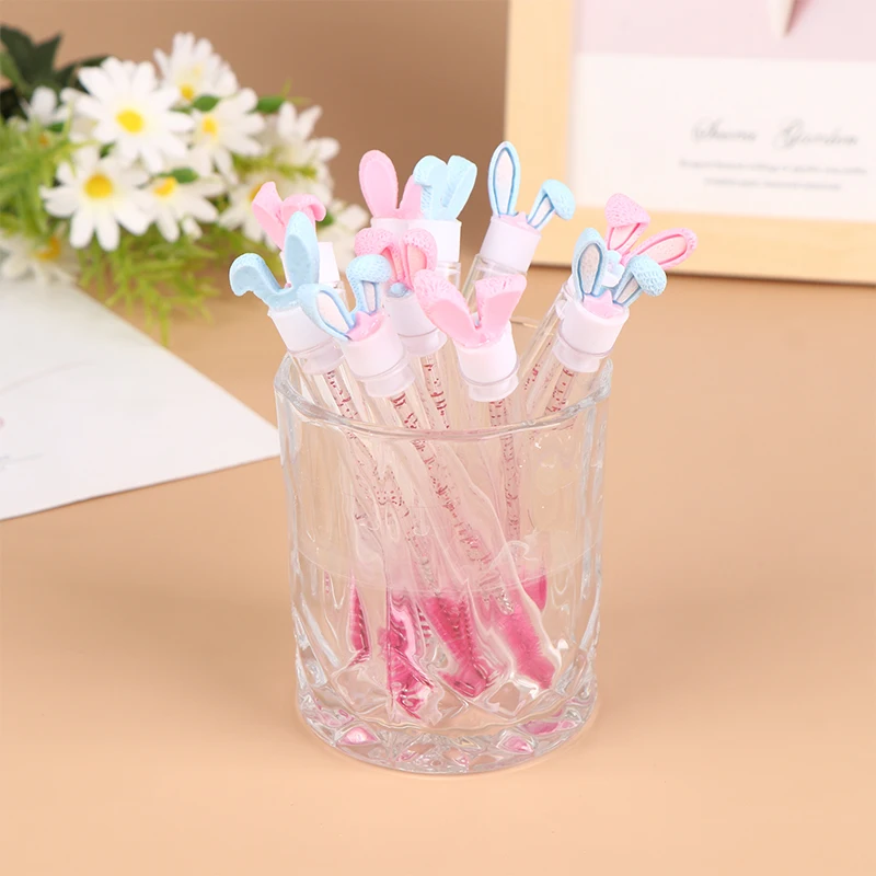 Rabbit Ear Crystal Rod Eyelash Brush Reusable Eyelash Brush Tube Disposable Eyelash Stick Eyebrow Brush Replaceable Dustproof