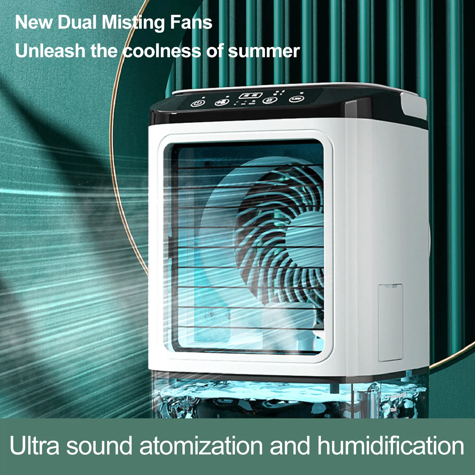 Mini Air Conditioner 12W 900ml Water Tank USB Powered Humidifying Misting Portable Air Cooler for Home Desk Office