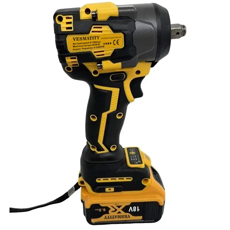 Original Brushless 500N.M Electric Screwdriver High Torque Electric Drill Screwdriver Impact Drill Power Tool For DeWALT Battery