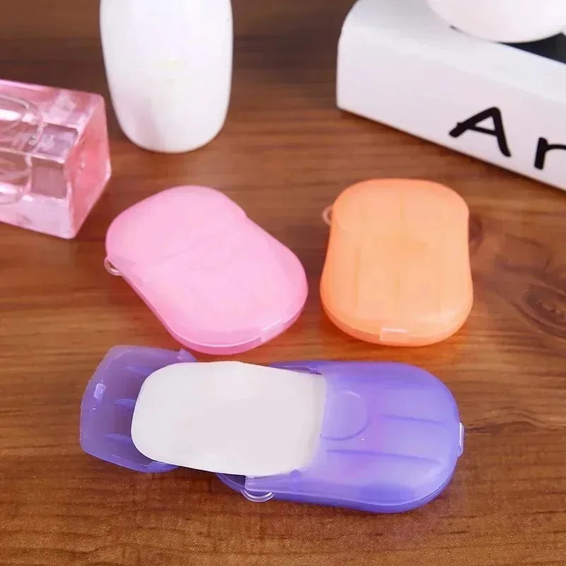 2/4/6Box Disposable Soap Paper Travel Soap Paper Washing Hand Bath Clean Scented Slice Sheets Mini Paper Soap Bathroom Supplies