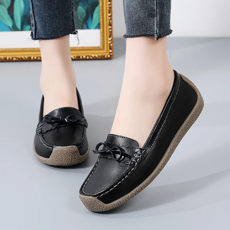 Casual sneakers women shoes new genuine leather comfortable slip-on flats female shoe woman sneaker chaussures femme