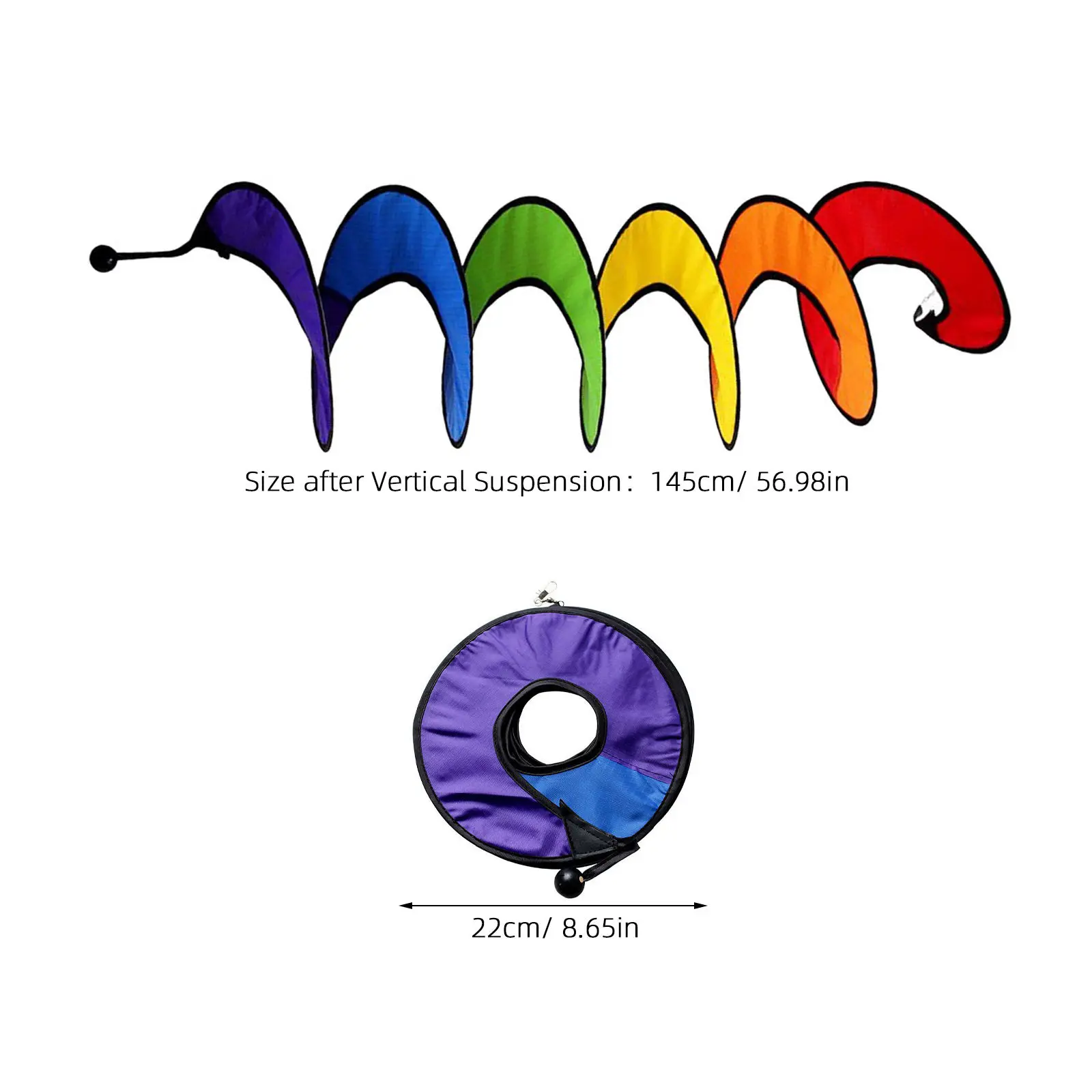 2Pcs Rainbow Spinner Rotating Spiral Decor Outdoor Yard Wind Catcher Hanging Ornament for Trees Windows Ceilings