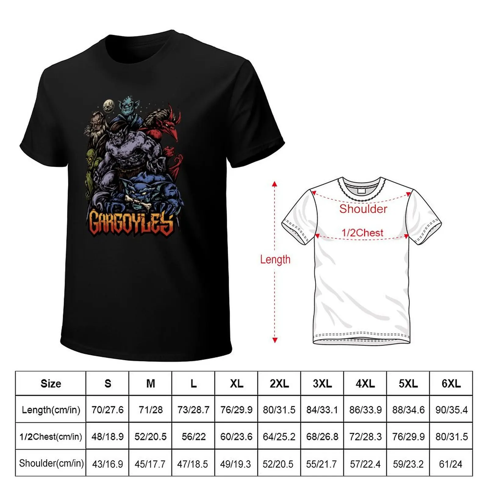 Gargoyles Shirt T-Shirt Soft Anti-Shrink Cotton Tee