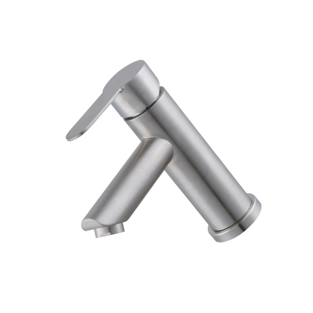Stainless Steel Water Faucet Replacement Deck Mounted Threaded Solid Color ple Style Anti-rust Kitchen Sink Tap