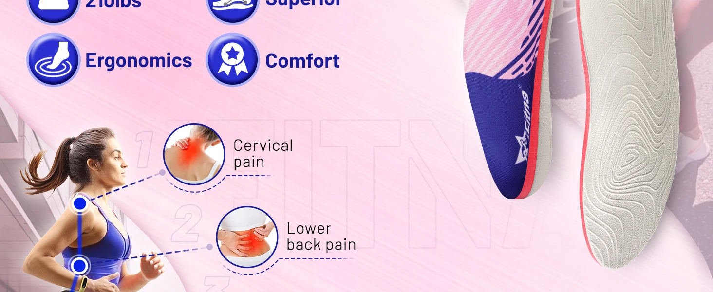 iFitna Orthopädische Sport-Einlegesohle für Plattfüße, Fußgewölbestütze, Einlage für Männer und Frauen, Linderung von Plantarfasziitis und Fersenschmerzen, orthopädische Schuheinlage – Detail 3