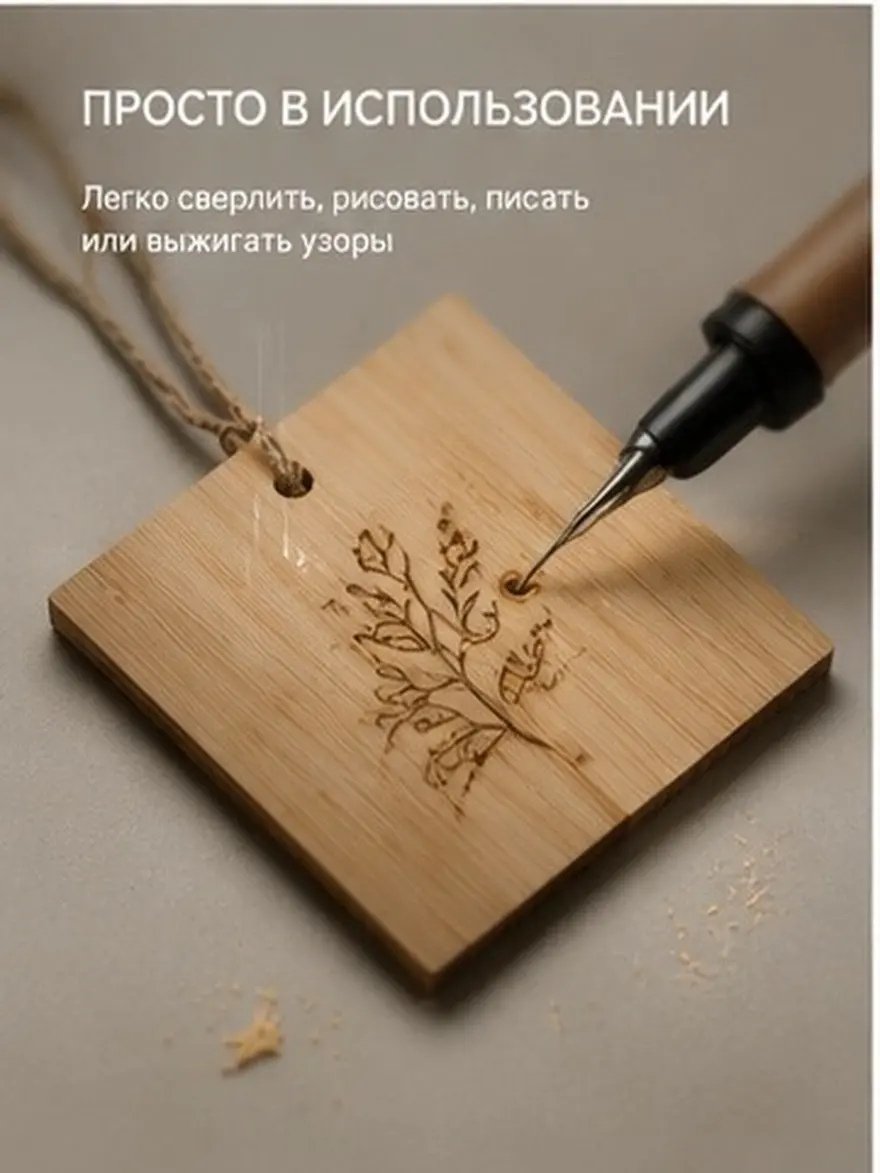 20Pcs Bamboo Slices Square DIY Blank Craft Material Safe Smooth Edges for Handmade Tags Gifts Painting Carving Crafts
