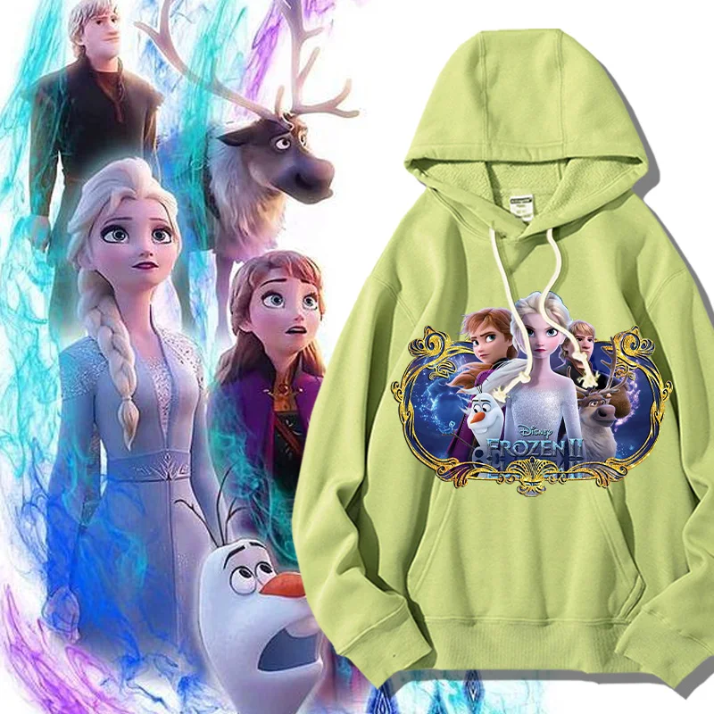 Disney Ice and Snow joint hoodie women 2023 new hooded coat girls animation peripheral clothes autumn