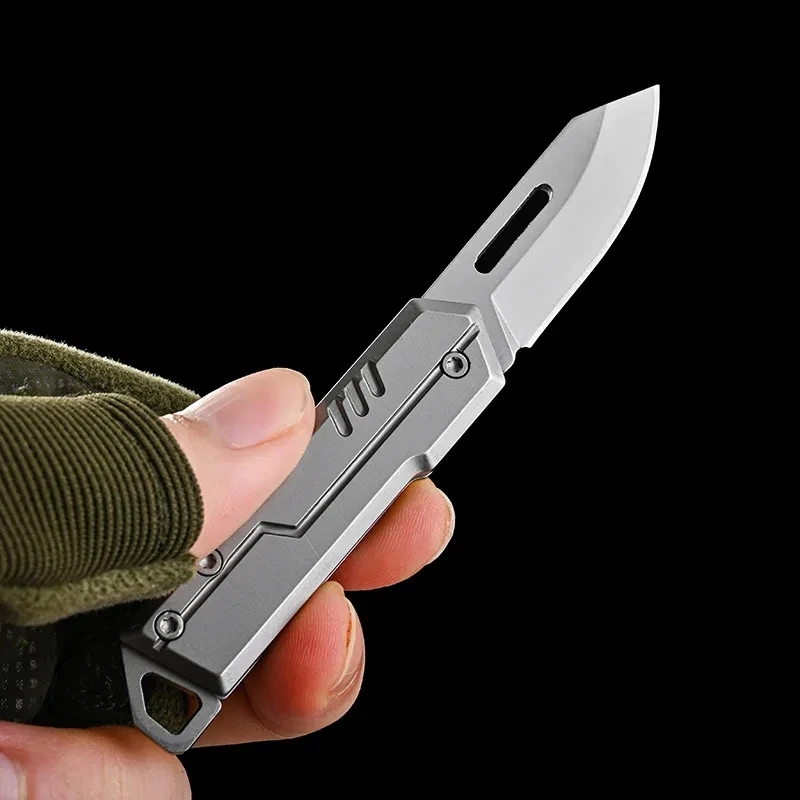 D2 Blade Folding Knife Quickly Open Mini Pocket Knife High Hardness Handle EDC Outdoor Hunting Equipment Letter Survival Tool