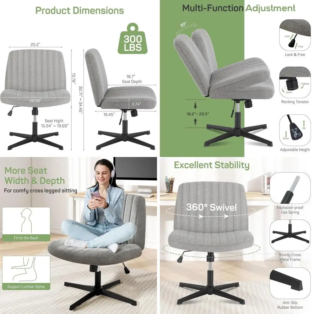 

Тканевый офисный стул с регулируемой высотой, безрукое, удобное настольное сиденье без колес