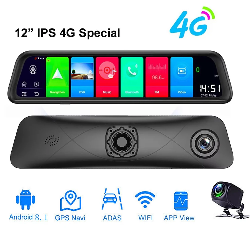 12" Ips 4G Car Rear… - image