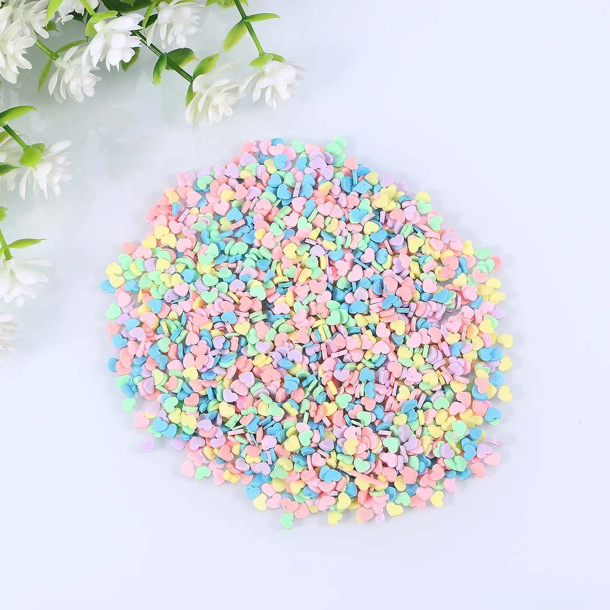 

100G Mixed Color Polymer Heart Sprinkles Lightweight Filler For Diy Phone Case Laptop Decor Craft Projects Scrapbook Decoration