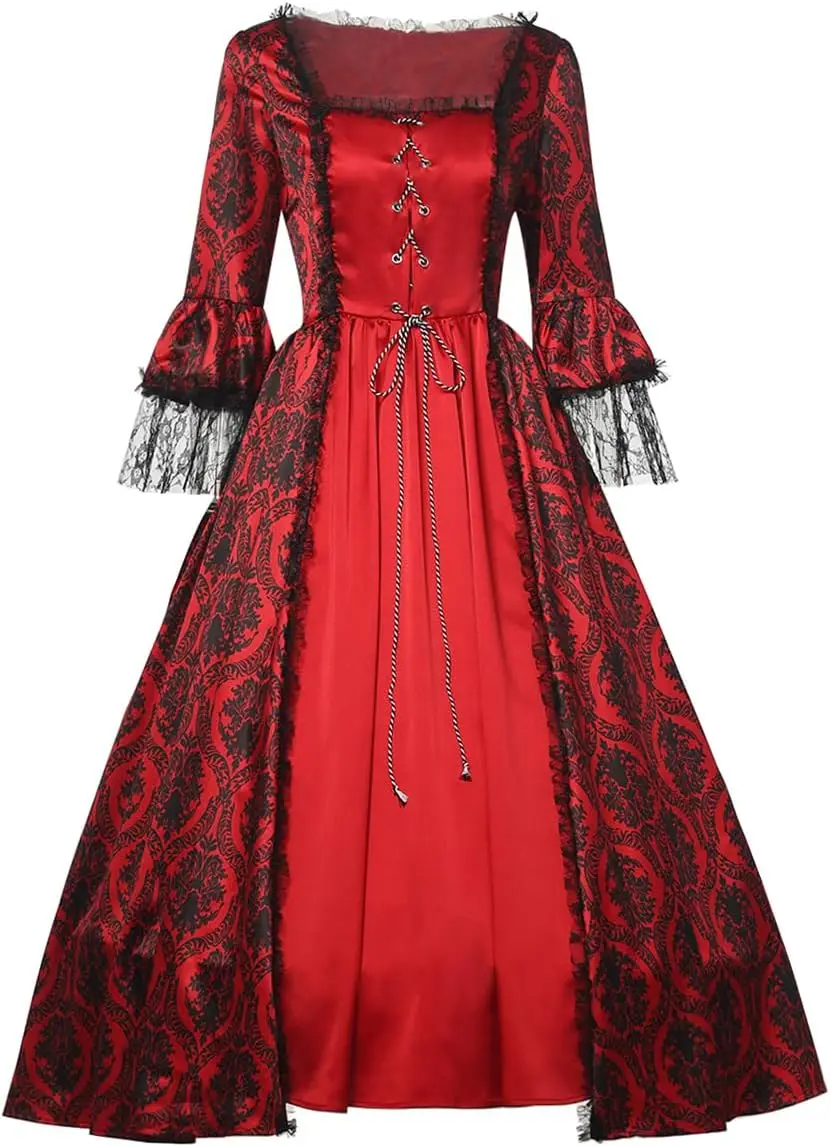 Victorian Dresses for Women Vintage Court Masquerade Dress Medieval Gothic Lolita Party Swinging Evening Gown