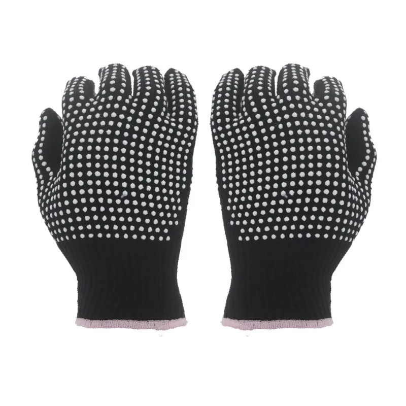 

2PCS Heat Resistant Gloves Professional Heat with Silicone Bumps Thermal Hair Styling Gloves Anti Slip Hair Styling Supplies