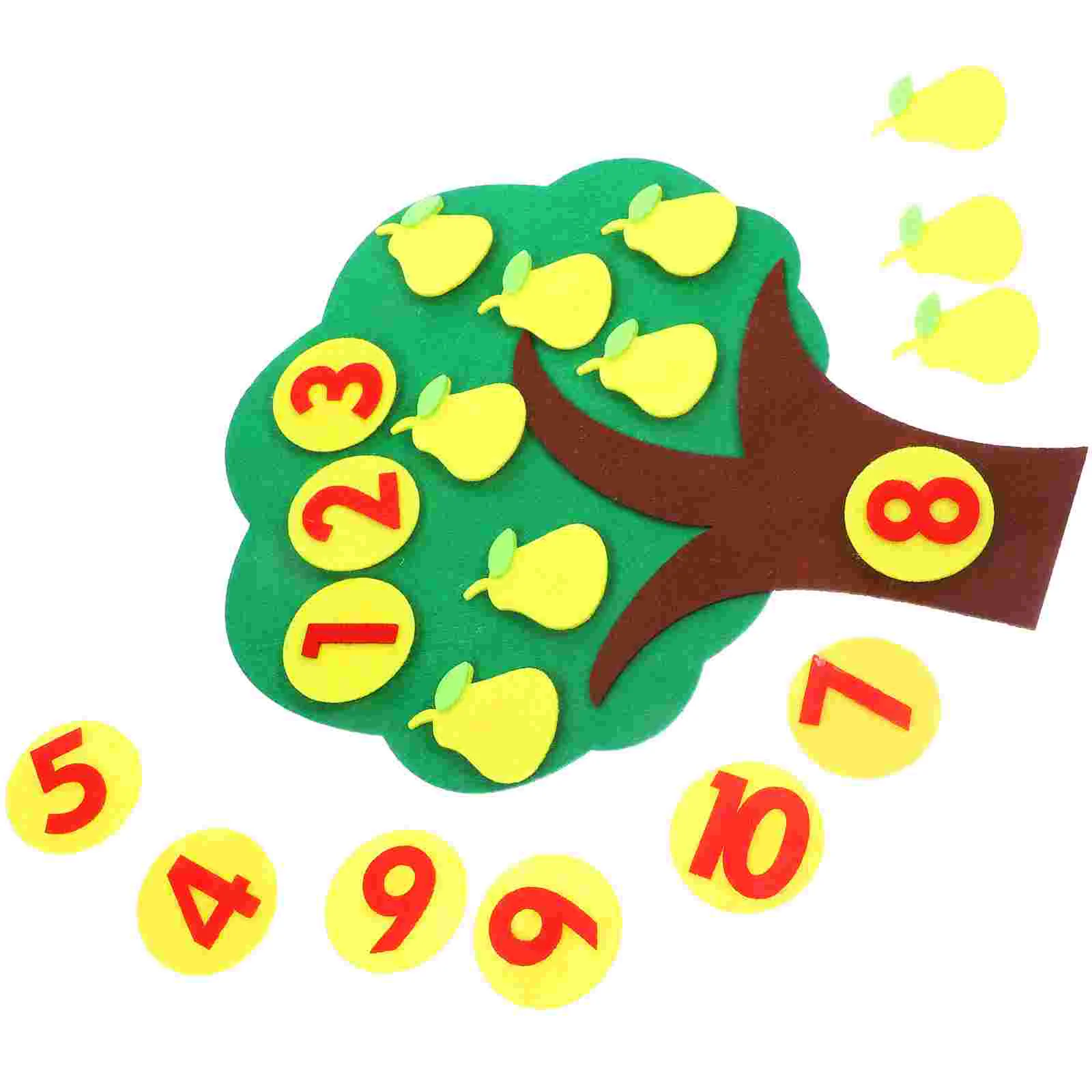 Felt Pear Tree Math Tree Feltboards for Teaching Addition and Subtraction with Numbers 1-10 in Kindergarten Classroom