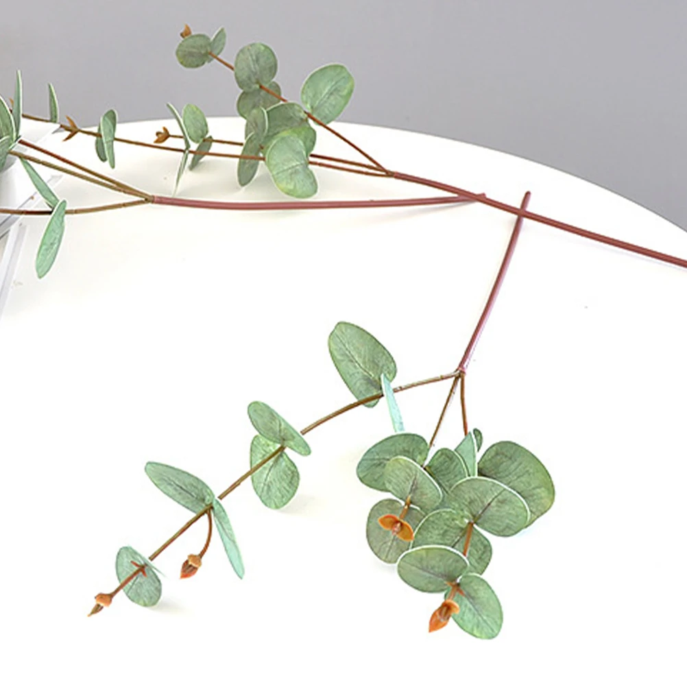 

3 Pcs Faux Eucalyptus Leaves Artificial Green Branch Home Plant Decors Wedding Party Fake Flower Simulation Stems