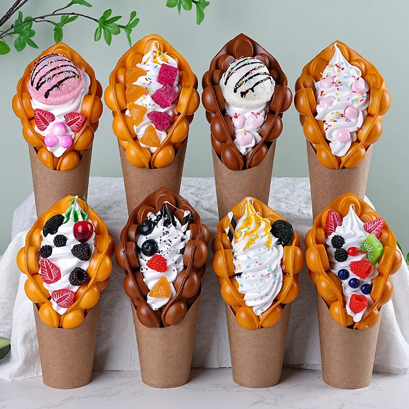 

Simulated Egg Cub Ice Cream Model Fake Fruit Sample Ice Cream Dessert Display Decoration Prop