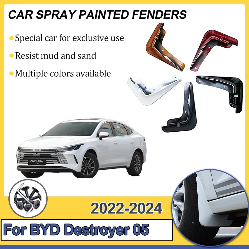 

For BYD Destroyer 05 2022 2023 2024 Chazor King 4x Car Front Rear Fender Mud Flaps Splash Guards Mudguards Baking Paint Mudflaps