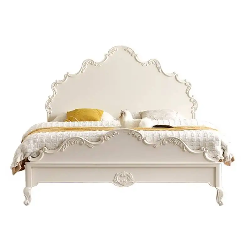 &White Luxury Couples Bed Storage Designs Nordic Wooden Room King Size Bed Bedroom Double Modern Camas De Dormitorio Furniture