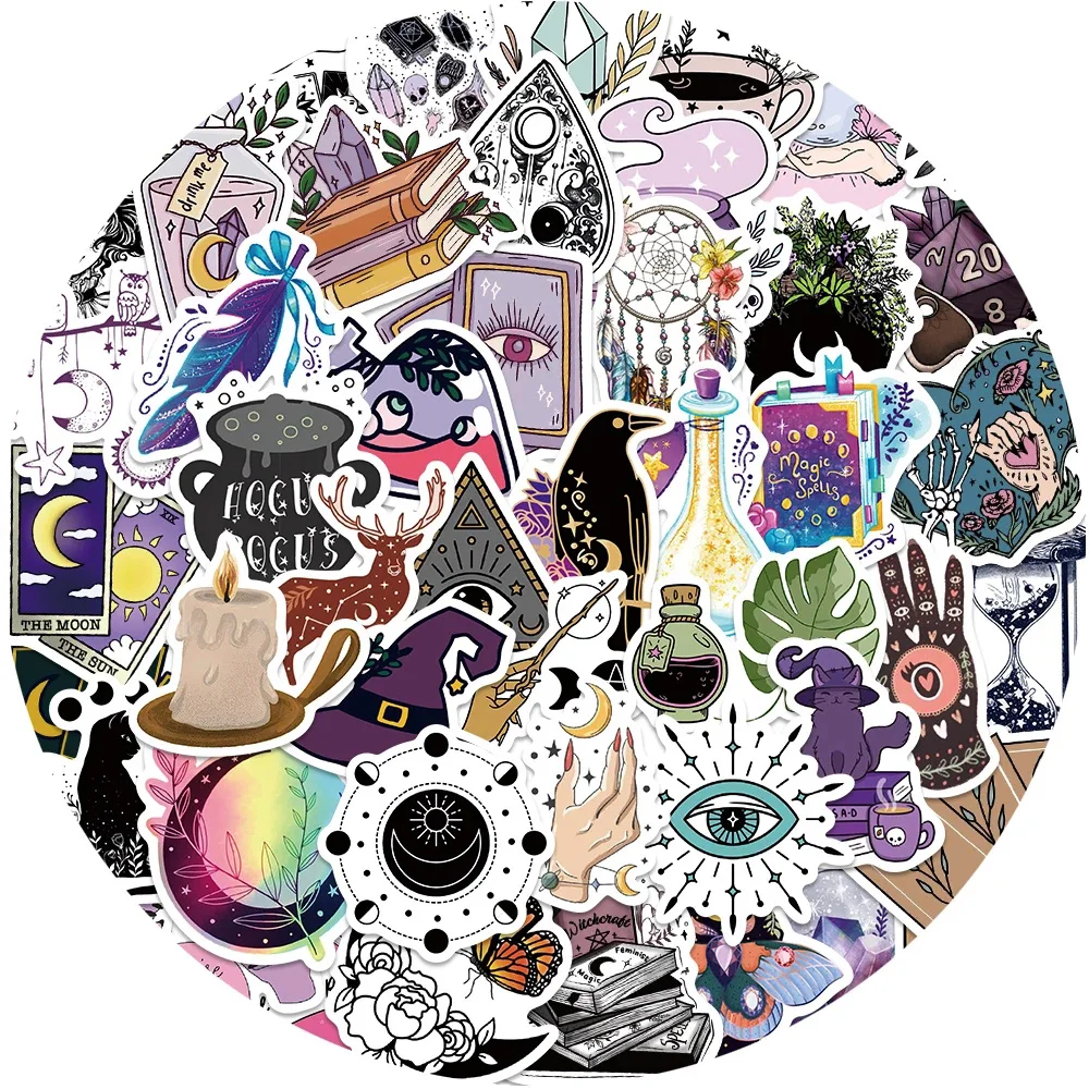 10/30/50/100 قطعة الرجعية البوهيمي نمط الساحرة ملصقات الجمالية لاصقة تزيين الشارات Graffiti بها بنفسك الكتابة على الجدران مذكرات الهاتف الغيتار المحمول